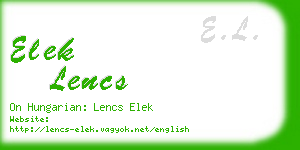 elek lencs business card